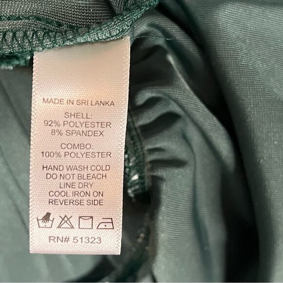 1.STATE Deep Green Velour Velvet Long Sleeve Ruffle Babydoll Dress w/ V-neck XL - Picture 11 of 11